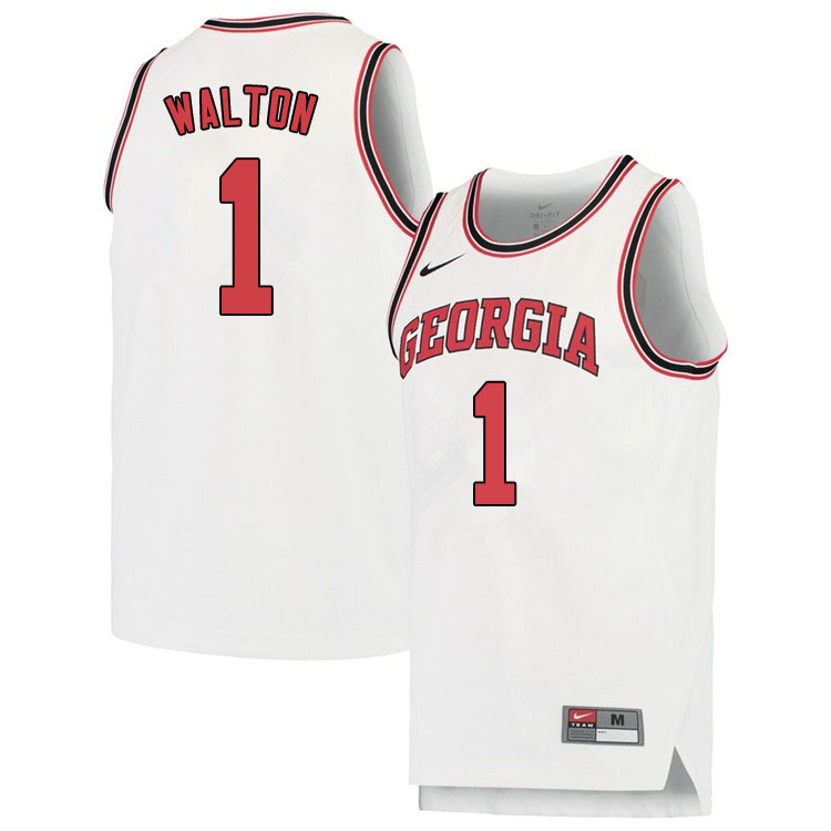 Men #1 Jaykwon Walton Georgina Bulldogs College Basketball Jerseys Sale-White